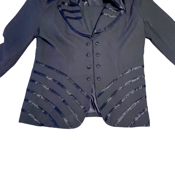 Chantelle NY Jacket Womens 18 Black Modesty Panel Secretary Church Plus Size VTG - Picture 12 of 15